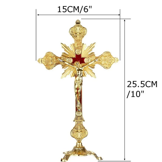 Church Relics Crucifix Figurine – Jesus Christ on Stand or Wall Cross