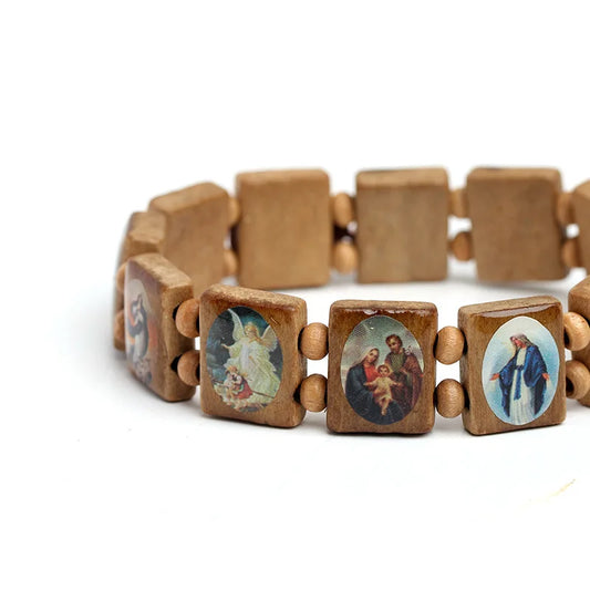 Sacred Heart Wooden Rosary Bracelet — Grace on Your Wrist, Always