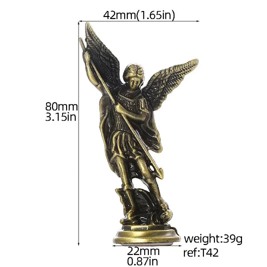Saint Michael the Archangel Figurine – Guardian Statue Defeating Satan