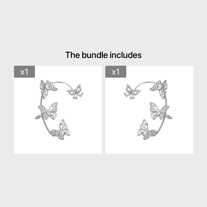 Women'S Elegant Butterfly Ear Cuffs - No - Piercing Ear Hooks, Synthetic Gemstone Accents, Everyday & Formal Jewelry for Parties, Weddings, Everyday Outfits - Non - Piercing Ear Clips for Sensitive Light Beige, Party Accessories, - Christ Gift Store